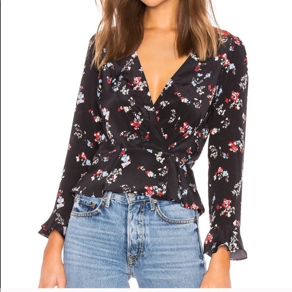 Tanya Taylor Tops - Tanya Taylor Clio Silk Floral Bell Sleeve Blouse